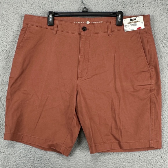 Joseph Abboud Mens Khakis Shorts 40 Brown Flat Front‎ Stretch Pockets Casual NEW - Picture 1 of 7